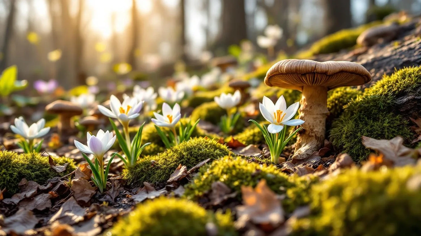 Camminate nei boschi a marzo: cosa cercare tra funghi e primi fiori